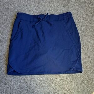 Navy Blue Skirt with Drawstring And Shorts Underneath.